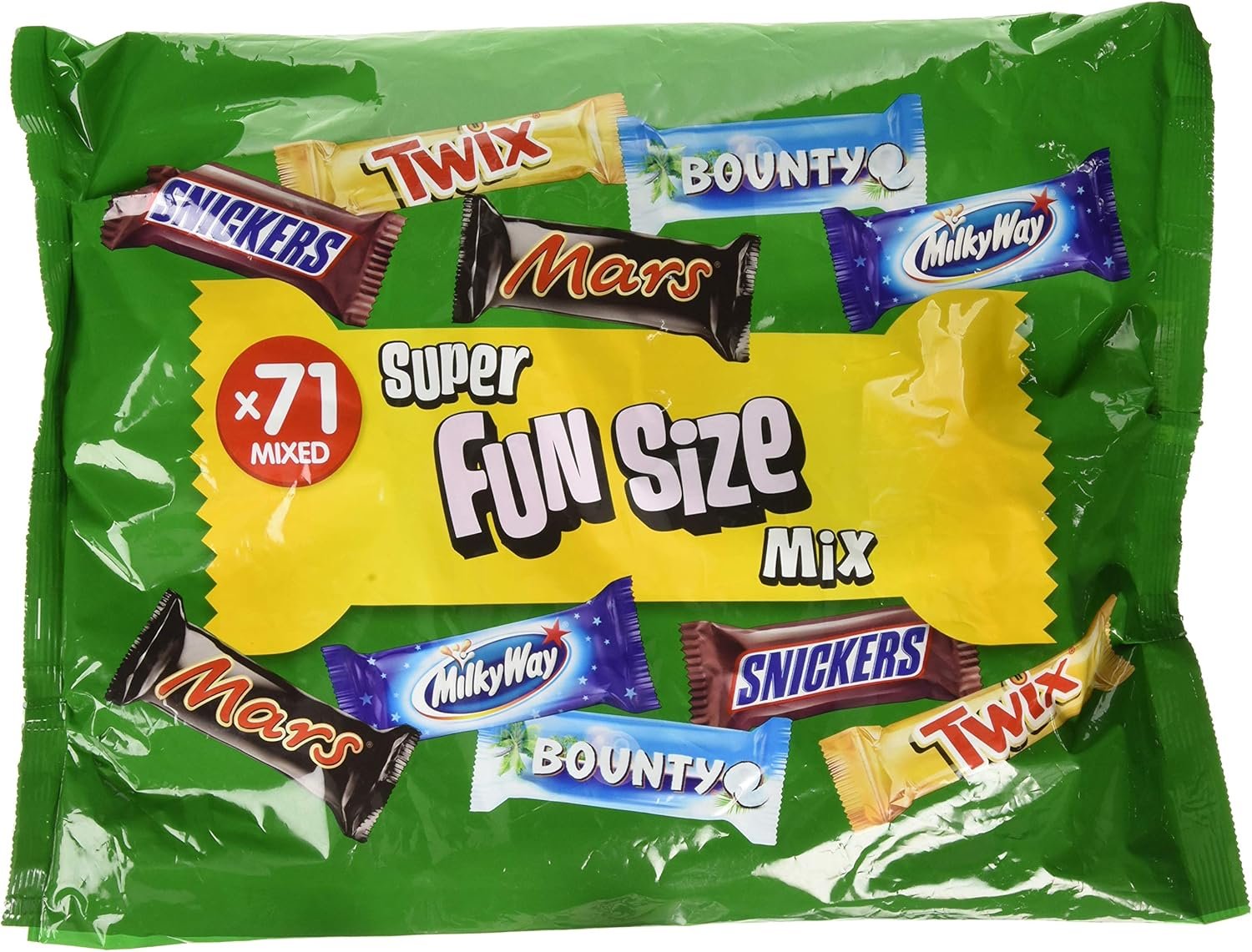 Mars Mixed Bulk 1.4kg, 71 Fun Size Chocolate Bars, Twix, milkyway, Snickers & Bounty, Ideal for Gift, Hampers, Snacks, Party Bags